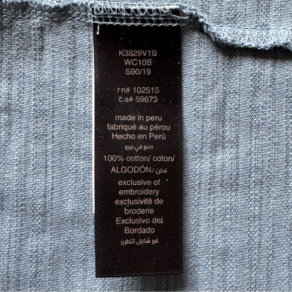 John Varvatos Polo Shirt Short Sleeve Blue Collared 3 Button 100% Cotton Sz M - Picture 5 of 13